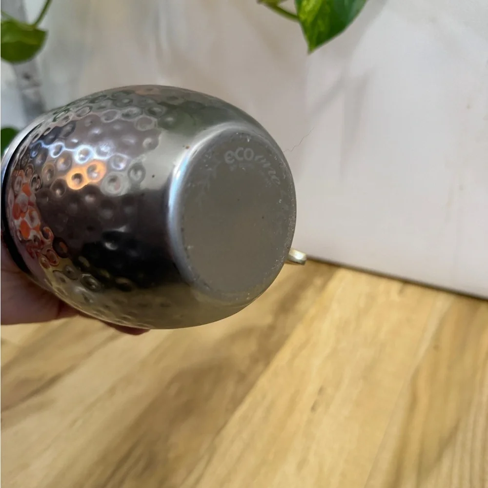 Silver Hammered Mug with Gold Handle
